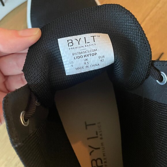 BYLT Premium Basics Men's High Top Sneakers - Lido Hytop Shoes, Black, Size 9 - Picture 14 of 16